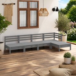 Modular 5 Piece Grey Outdoor Lounge Set in Pallet Design