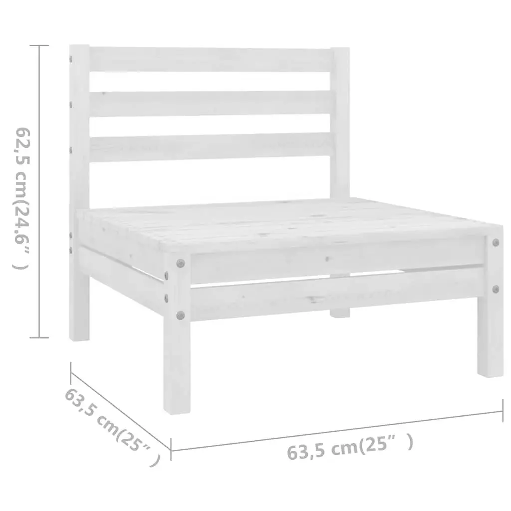 6 Piece Garden Lounge Set Solid Pinewood White Pallet Style