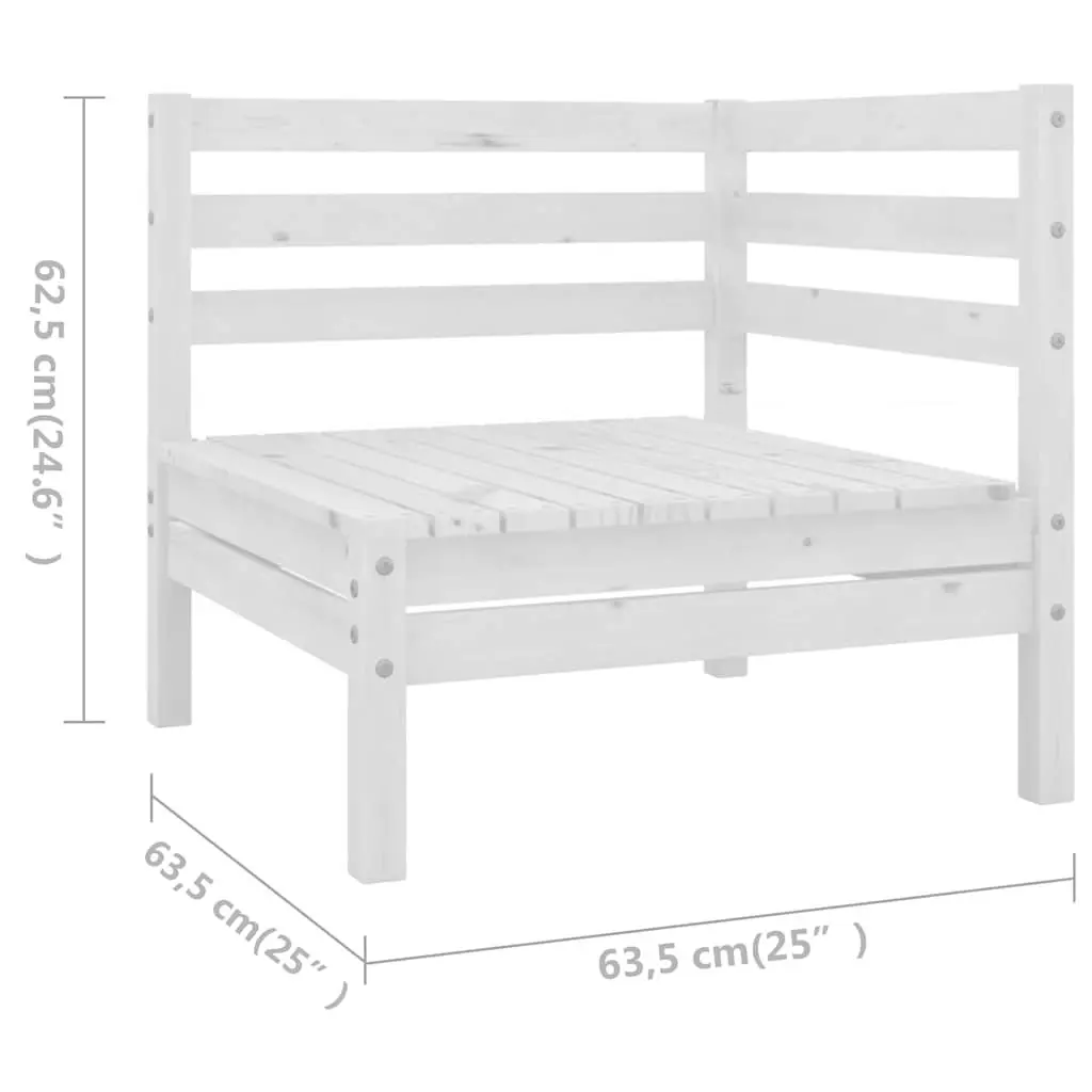 6 Piece Garden Lounge Set Solid Pinewood White Pallet Style