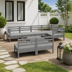 Flexible 8-Piece Wooden Lounge Set for Outdoor Living