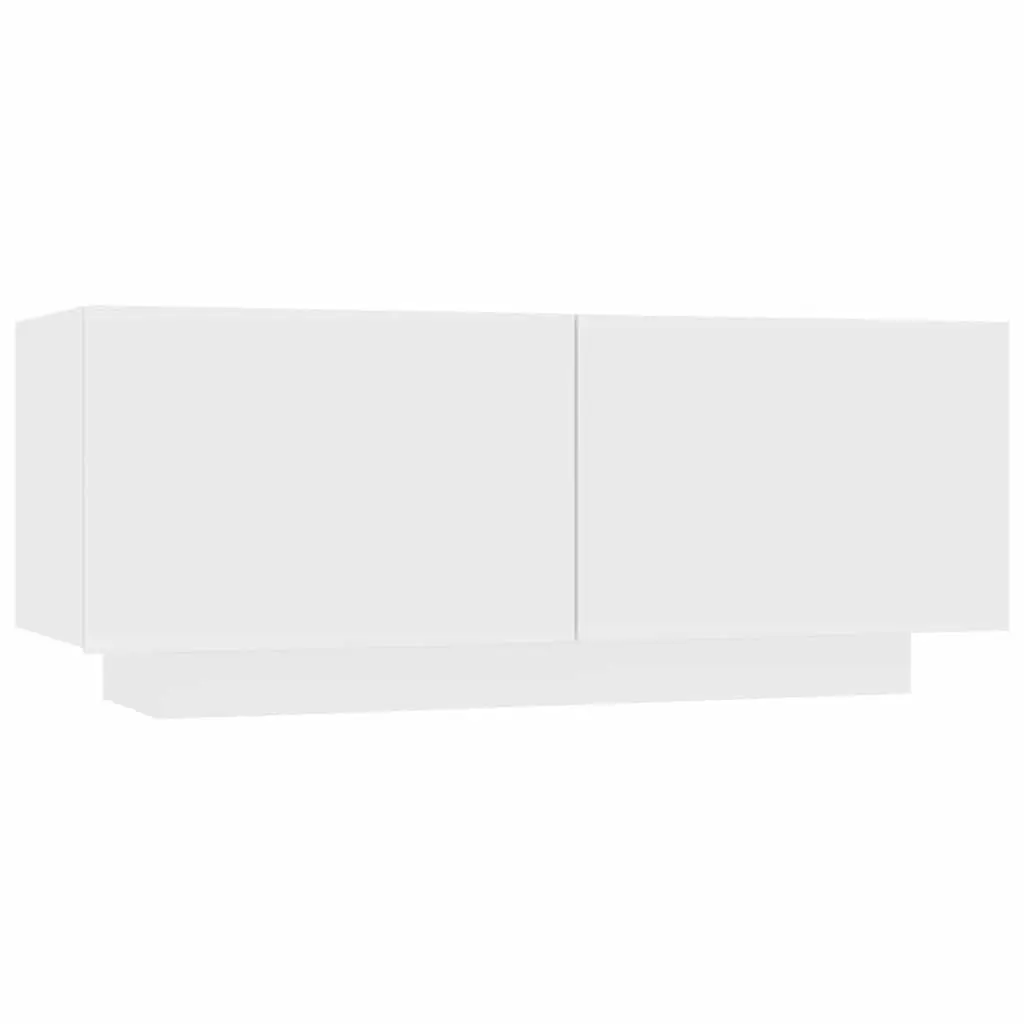 White Nightstand Engineered Wood 100x35x40cm Storage Table Bedside Cabinet