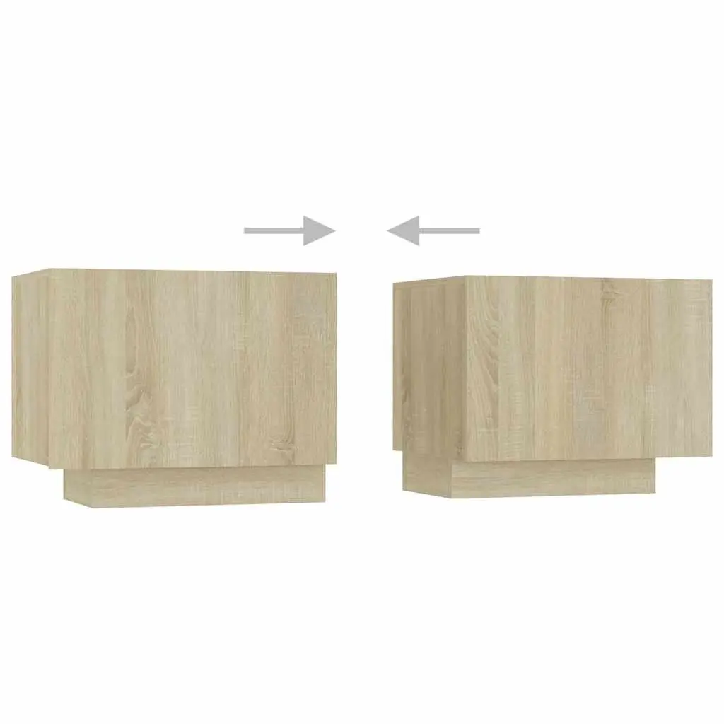 Bedside Cabinet Brown Storage Table Engineered Wood Nightstand Bedroom Furniture