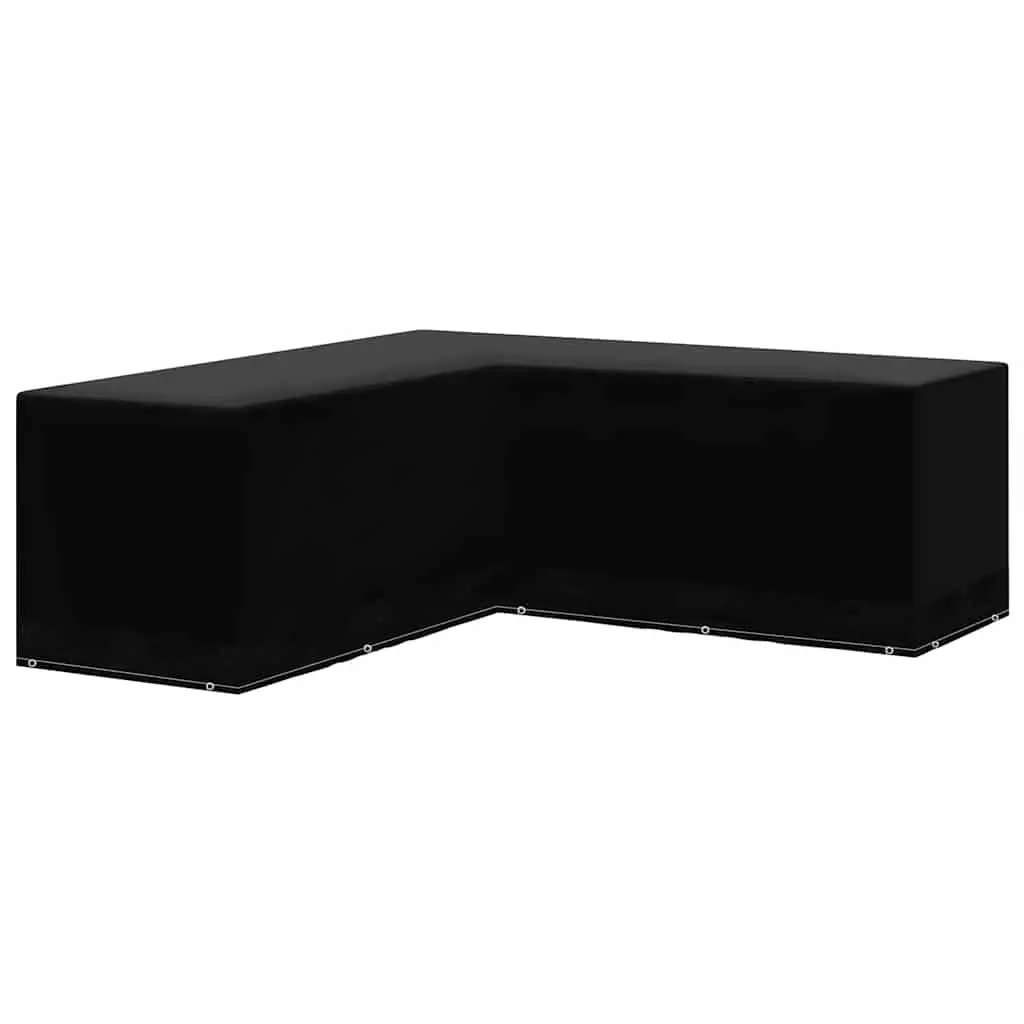 Garden Furniture Cover L-Shaped Black 250x250x90 cm 2 Piece Outdoor Protector