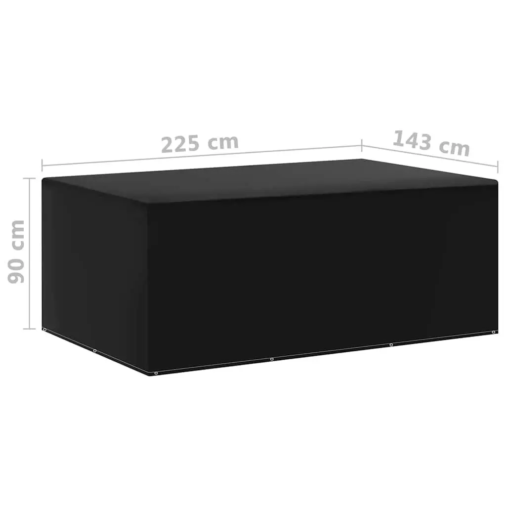Garden Furniture Covers Water-resistant Polyethylene 225 x 143 x 90 cm Black 2 Pcs
