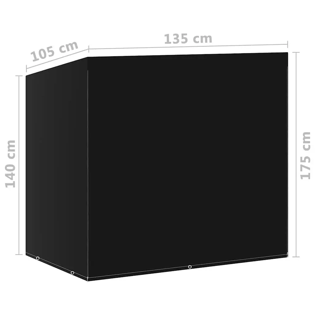 Swing Bench Cover Set 2 pcs Durable Polyethylene Water-Resistant UV-Resistant Black 135 x 105 x 175 cm