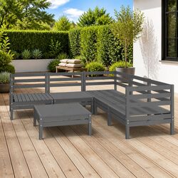 Versatile 6 Piece Garden Lounge Set in Solid Pinewood