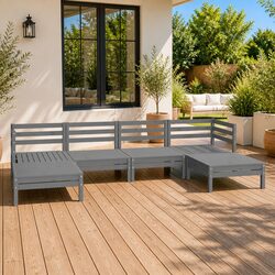 Practical 6 Piece Garden Lounge Set for Family Gatherings