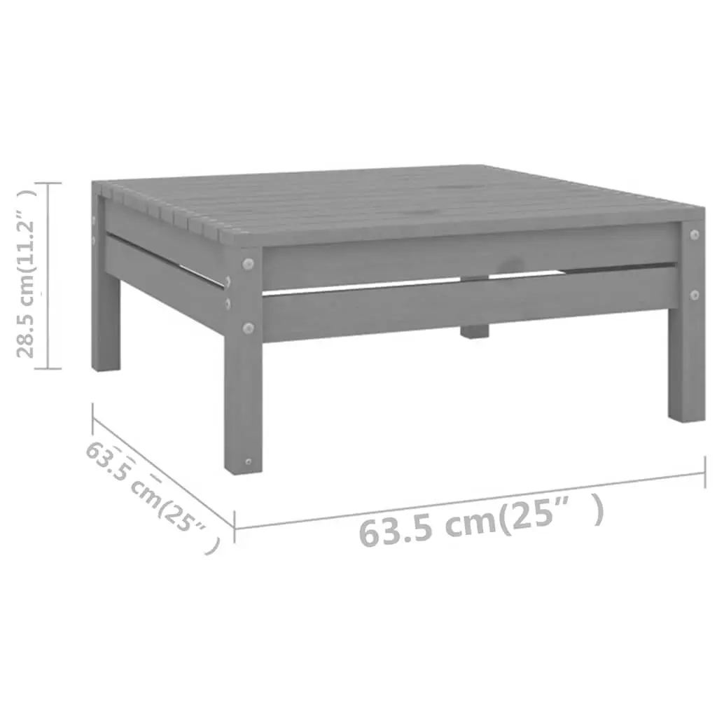 Garden Lounge Set 9 Piece Grey Wooden Patio Furniture Modular Outdoor Sofa