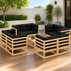 Versatile 9 Piece Garden Lounge Set for Outdoor Gatherings
