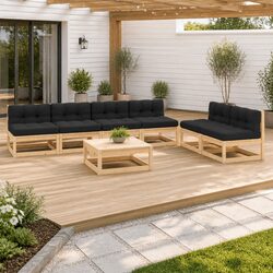 Practical 7 Piece Garden Lounge Set for Your Outdoor Needs