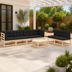 Practical 7 Piece Garden Lounge Set for Outdoor Use
