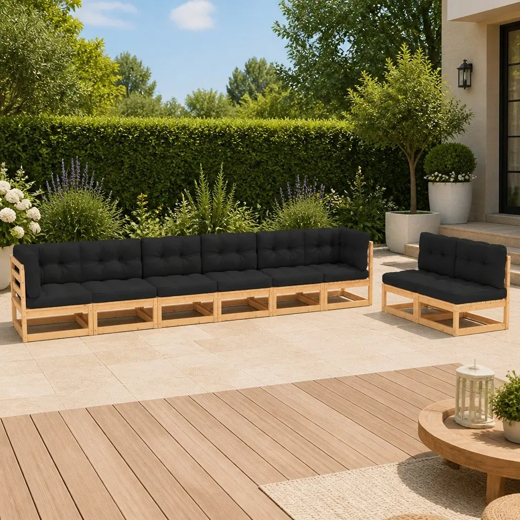 8 Piece Garden Lounge Set Outdoor Furniture Sofa with Cushions Anthracite
