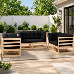 Practical 6 Piece Garden Lounge Set for Outdoor Enjoyment