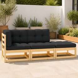 Practical 3 Piece Garden Lounge Set for Outdoor Use