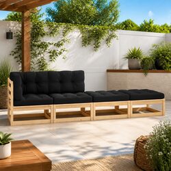 Practical 4 Piece Lounge Set for Outdoor Use
