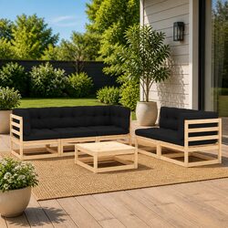 Practical 6 Piece Garden Lounge Set for Outdoor Enjoyment