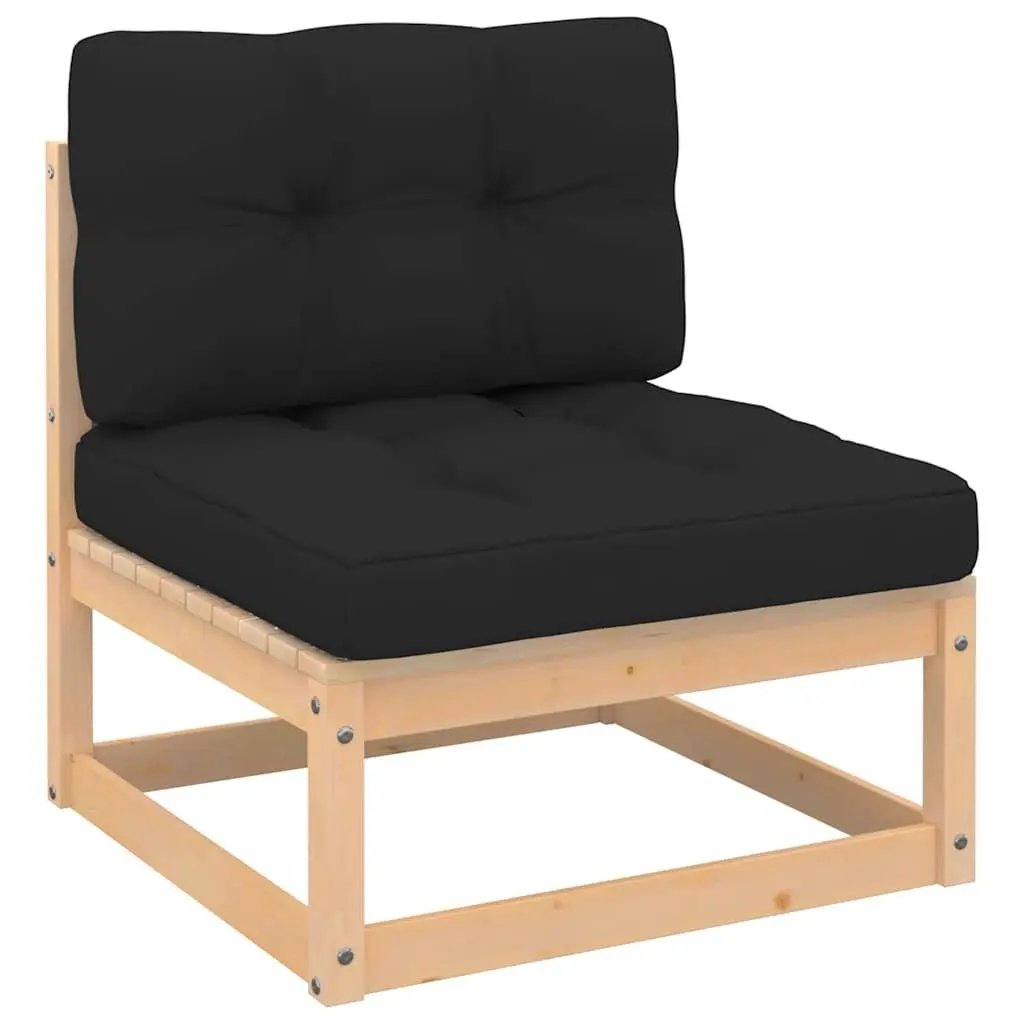 4PieceLoungeSetSolidPinewoodAnthraciteCushionsOutdoorGardenFurniture