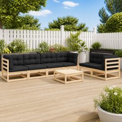 7 Piece Garden Lounge Set with Cushions