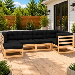 6 Piece Modular Lounge Set for Outdoor Relaxation