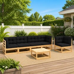 6 Piece Garden Lounge Set for Versatile Outdoor Use