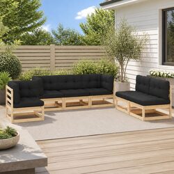Practical 6 Piece Garden Lounge Set for Relaxing Outdoors