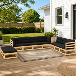 Practical 9-Piece Garden Lounge Set for Your Patio