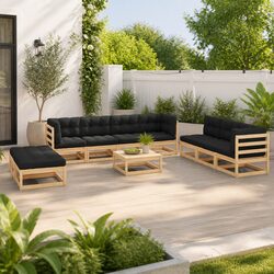 Ideal 10-Piece Lounge Set for Outdoor Relaxation