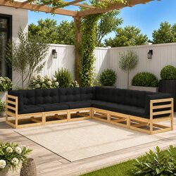 Practical 7 Piece Garden Lounge Set for Any Outdoor Area