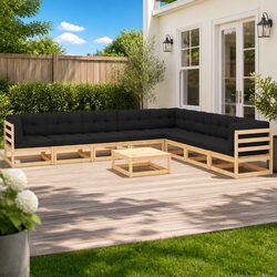 9 Piece Outdoor Lounge Set for Relaxing and Entertaining
