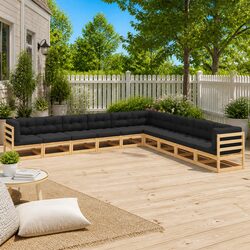 Ideal for Outdoor Gatherings: 10 Piece Lounge Set with Cushions