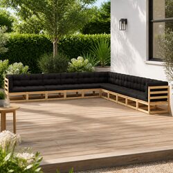 Practical 11 Piece Garden Lounge Set for Your Outdoor Area
