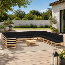 Practical 14 Piece Lounge Set for Outdoor Gatherings