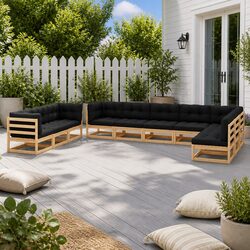 Versatile 10 Piece Garden Lounge Set for Any Outdoor Use
