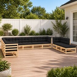 Practical 11-Piece Garden Lounge Set for Outdoor Use
