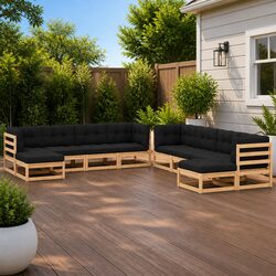Versatile 10 Piece Outdoor Lounge Set for Various Spaces