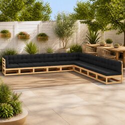 Functional 10 Piece Garden Lounge Set with Cushions