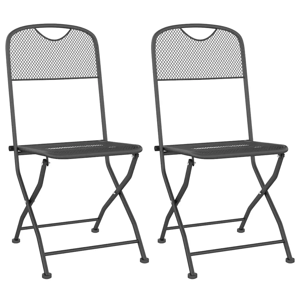 3 Piece Expanded Metal Mesh Garden Dining Set Anthracite Patio Furniture