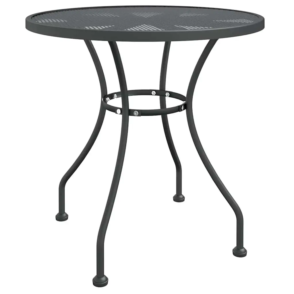 5 Piece Expanded Metal Mesh Garden Dining Set Anthracite Outdoor Furniture with Folding Chairs