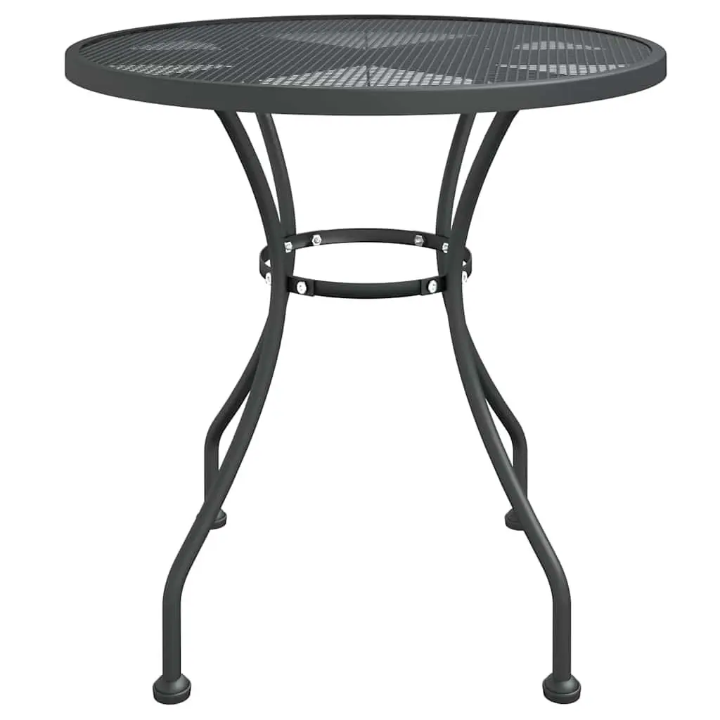 5 Piece Expanded Metal Mesh Garden Dining Set Anthracite Outdoor Furniture with Folding Chairs