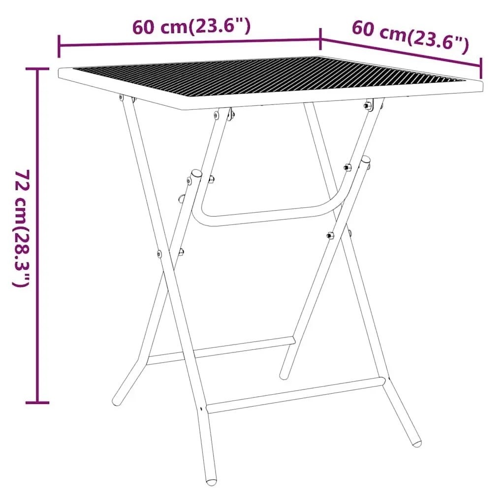 Garden Dining Set Expanded Metal Mesh 5 Piece Foldable Anthracite