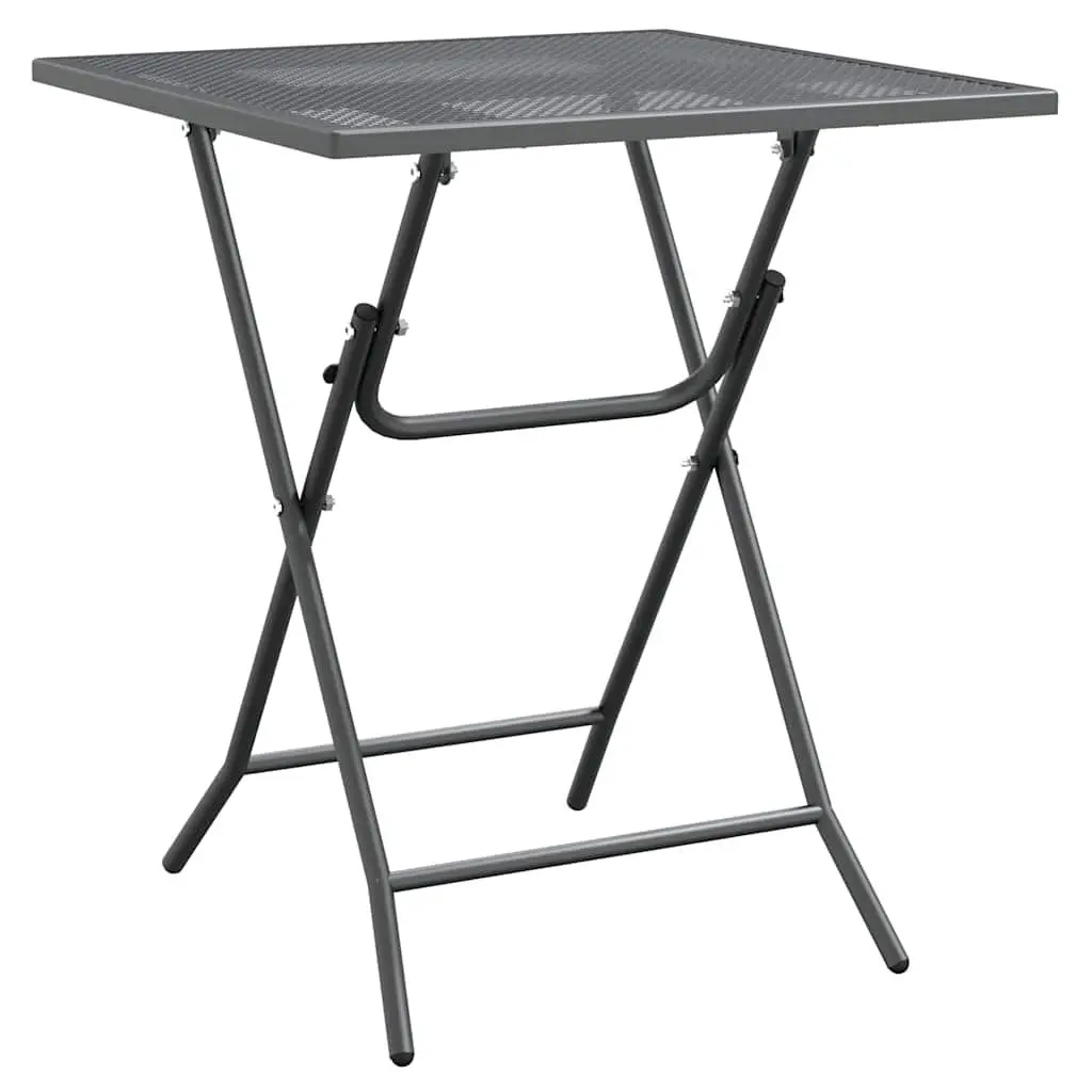 Garden Dining Set Expanded Metal Mesh 5 Piece Foldable Anthracite