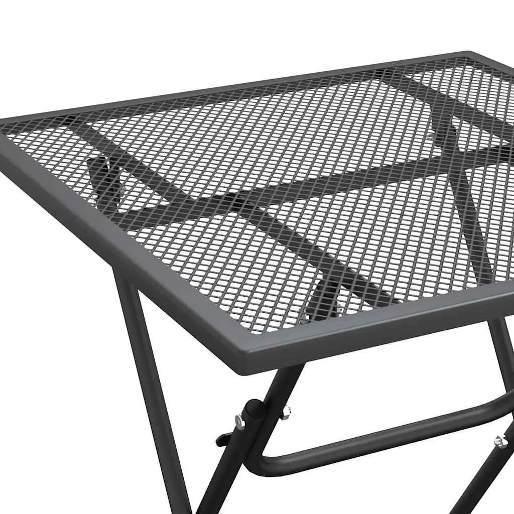 3 Piece Garden Dining Set Anthracite Expanded Metal Mesh Outdoor Furniture