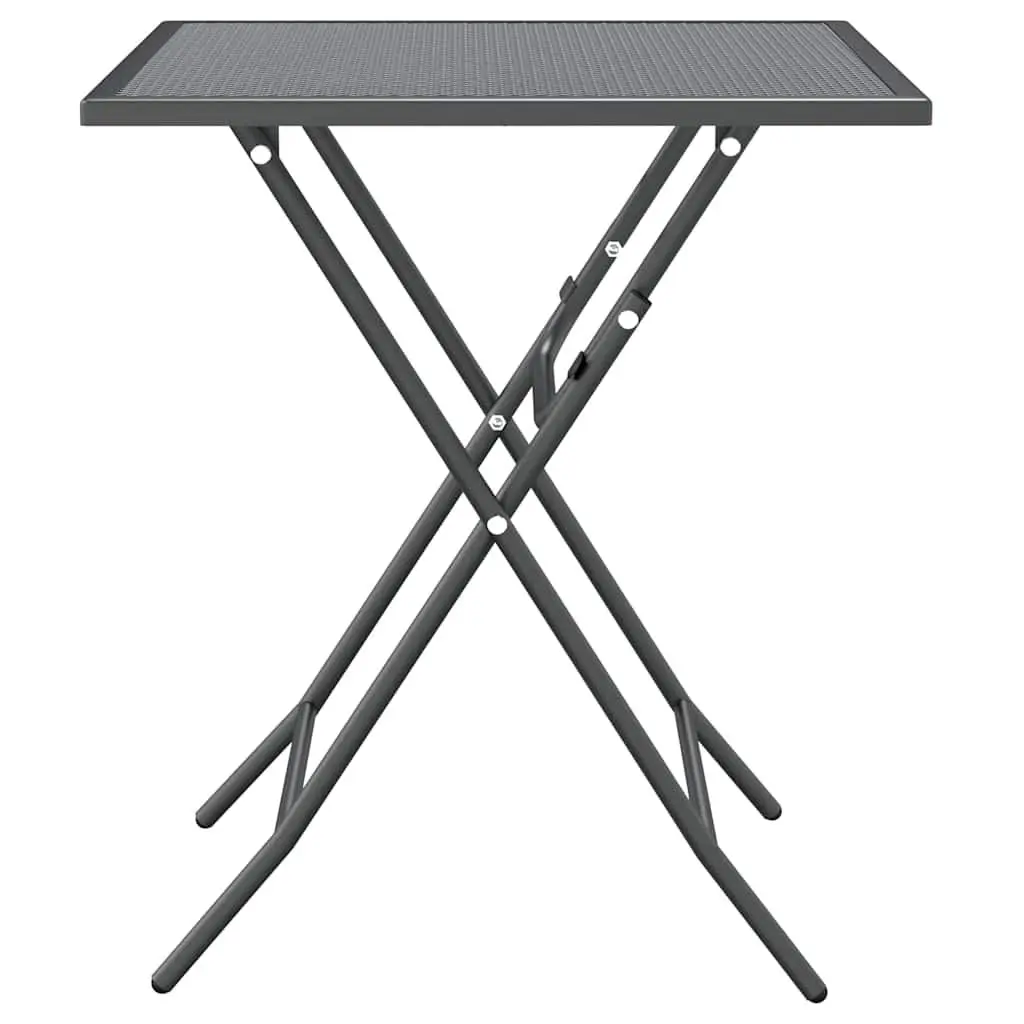 5 Piece Outdoor Garden Dining Set Expanded Metal Foldable Anthracite