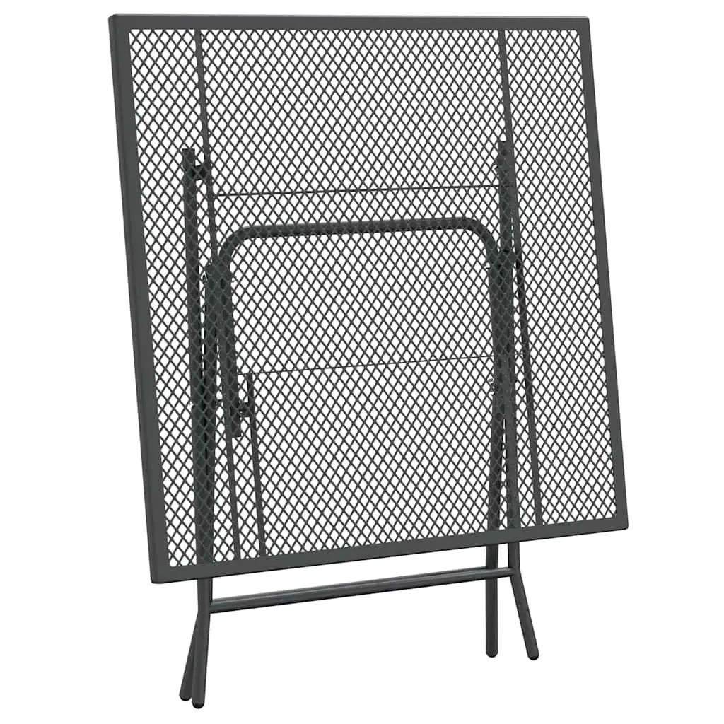 5 Piece Outdoor Garden Dining Set Expanded Metal Mesh Foldable Anthracite