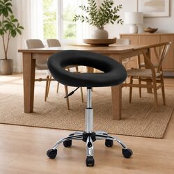 Practical Black Faux Leather Swivel Chair for Your Home