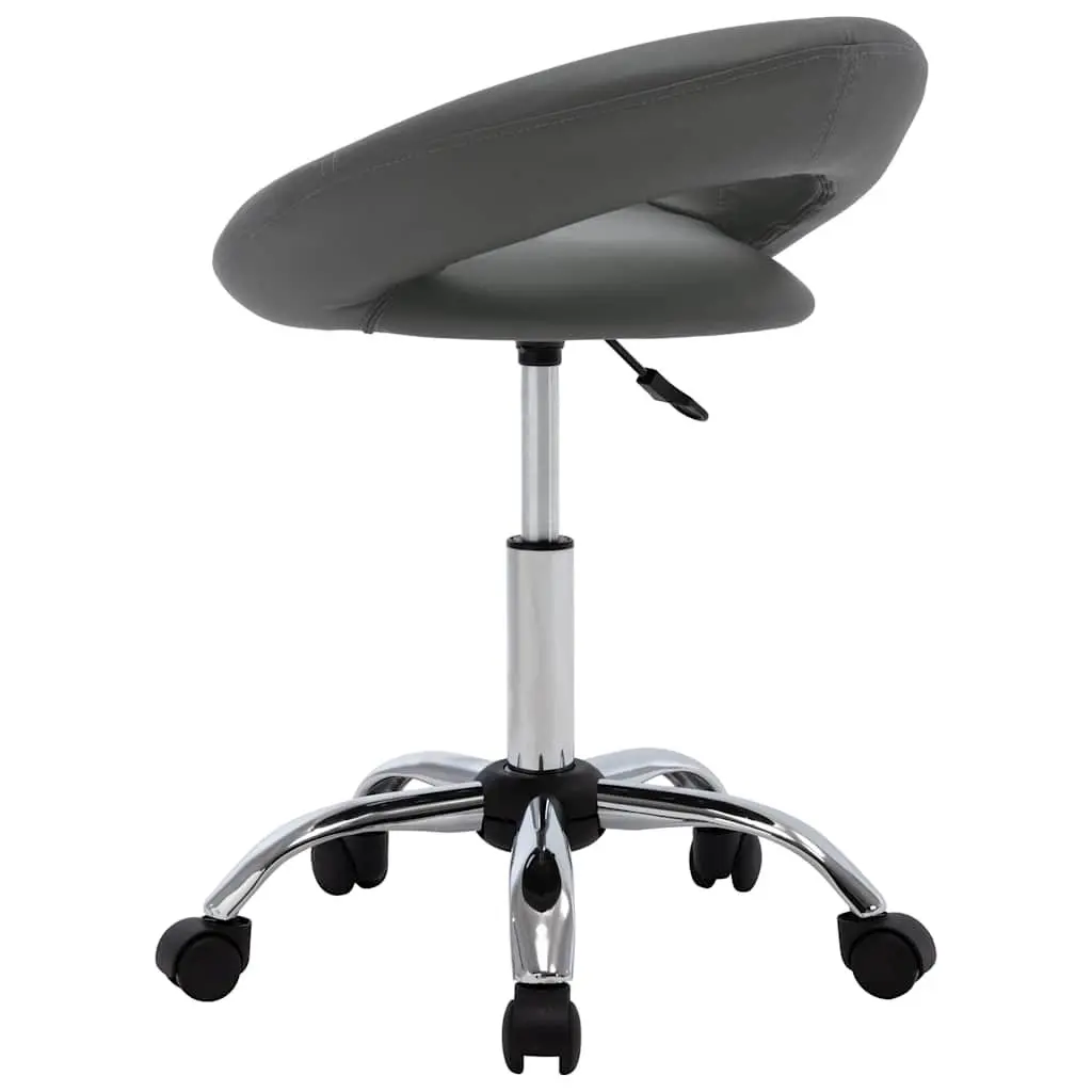 Swivel Dining Chair Faux Leather Height Adjustable Grey 360 Degree