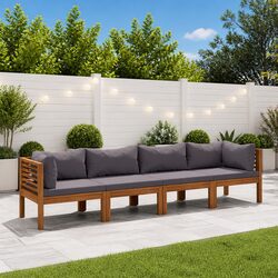4-Seater Garden Sofa Set with Cushions Outdoor Lounge Acacia Wood Patio