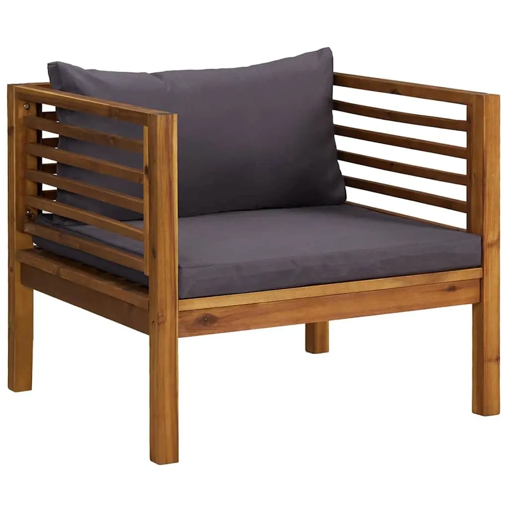 8 Piece Garden Lounge Set Outdoor Furniture Sofa with Cushion Coffee Table Grey