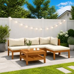 5-Piece Outdoor Furniture Set - Acacia Wood Lounge