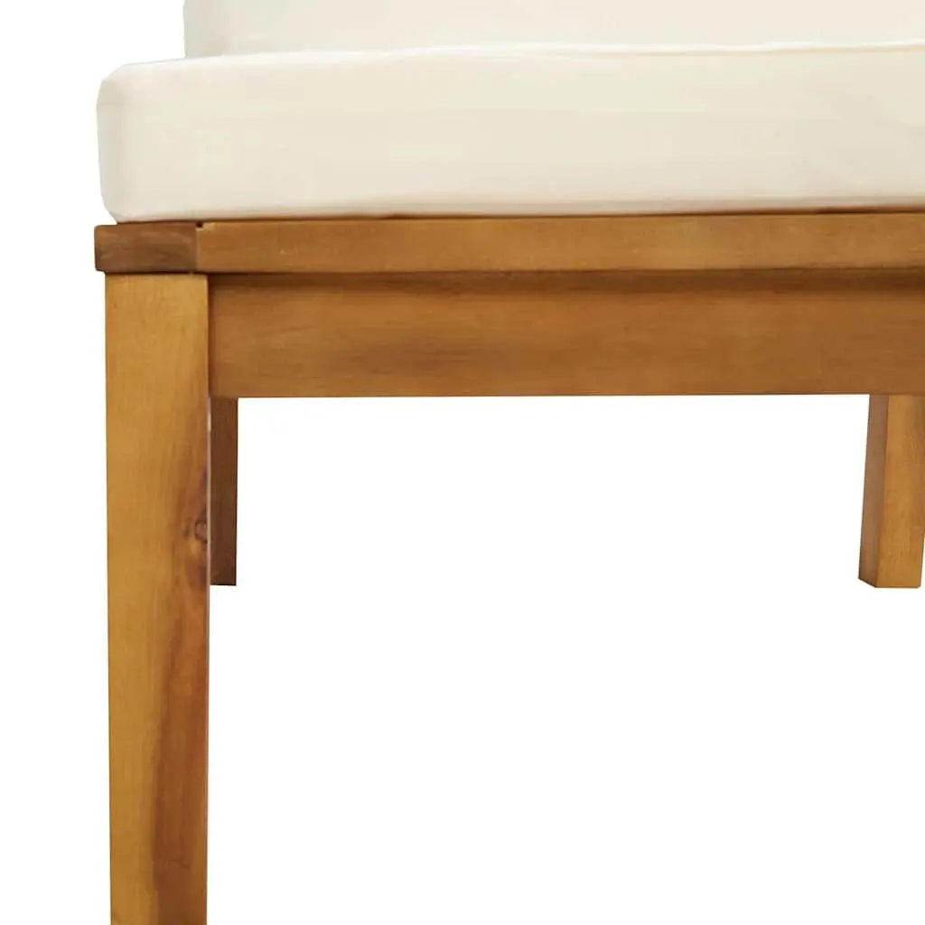 Garden Lounge Set Modular Outdoor Furniture Acacia Wood 7 Piece Cream Cushion